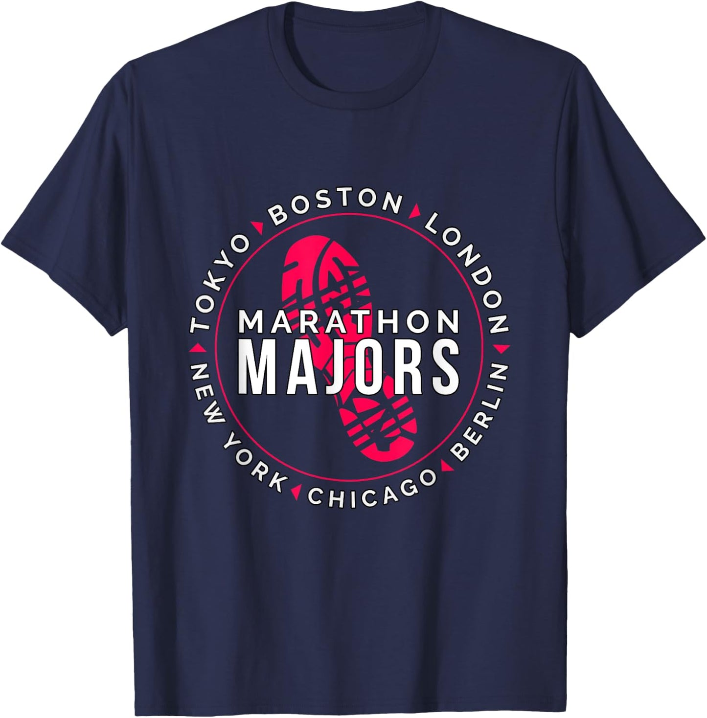 Marathon Majors Runner Finisher 26 Miles T-Shirt - T-Shirt | Navy