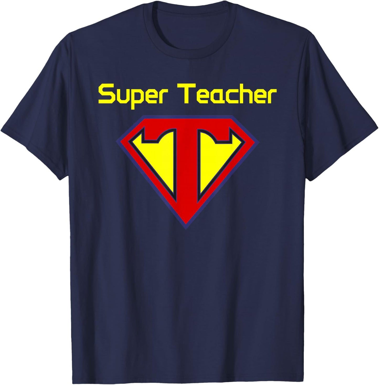Superteacher Superhero Funny Teacher T-Shirt - T-Shirt | Navy