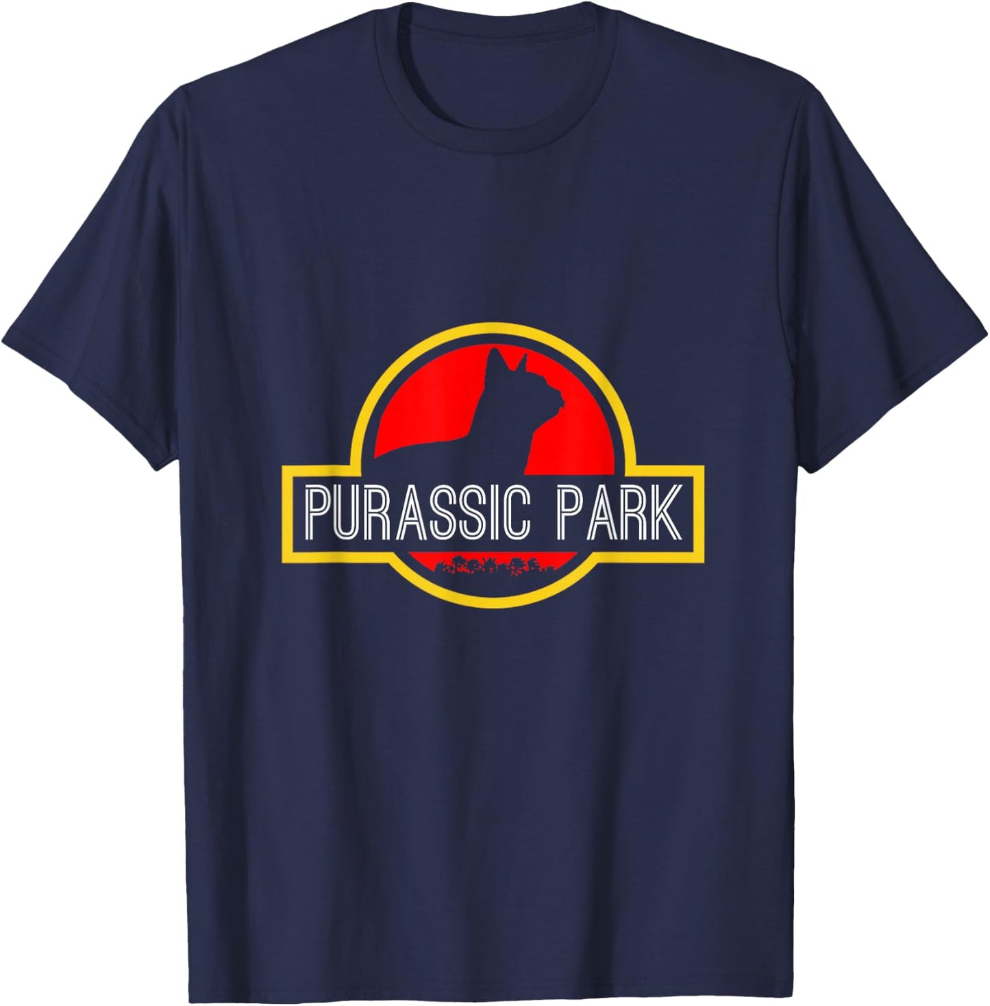 Purassic Park Cat Shirt - Funny for Dinosaur Lovers T-Shirt - T-Shirt | Navy