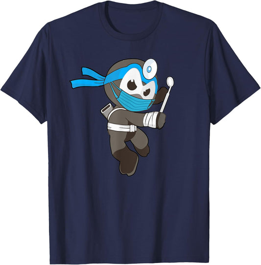 Ninja Dentist Martial Arts Orthodontist T-Shirt - T-Shirt | Navy