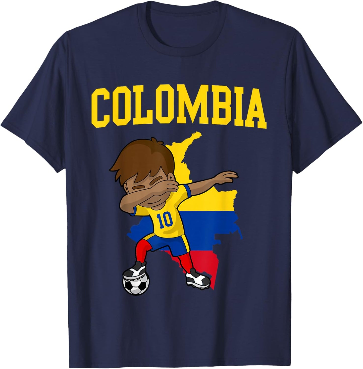 Colombia Soccer Colombian Football Dabbing T-Shirt - T-Shirt | Navy