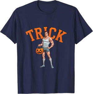 Funny Halloween Trick Hottie Guy Gay Queer Treat T-Shirt - T-Shirt | Navy