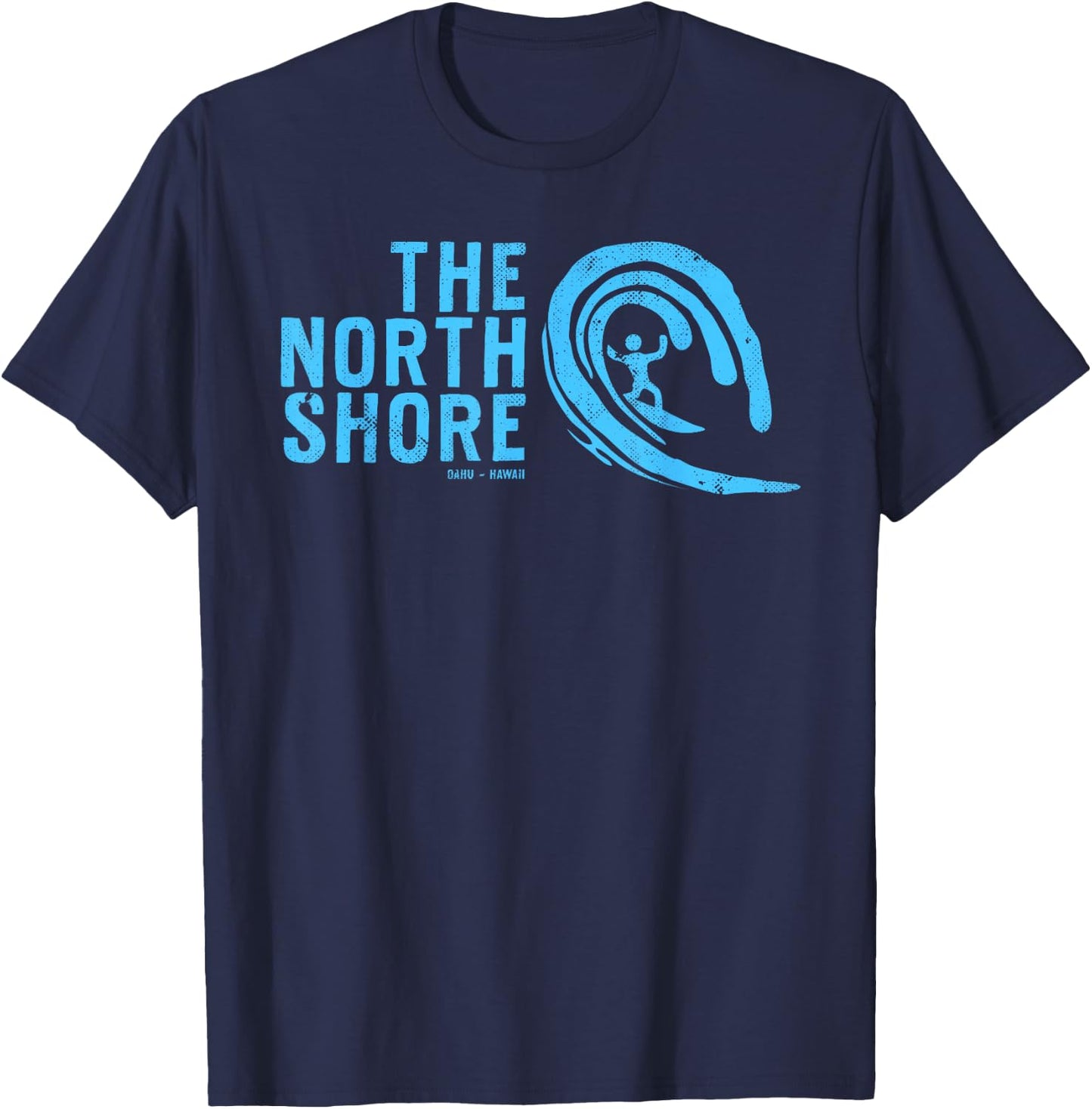 The North Shore Oahu Hawaii, Hawaiian Surf Family Vacation T-Shirt - T-Shirt | Navy