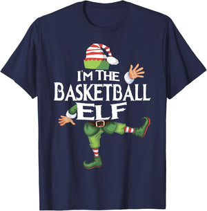 I'm The Basketball Elf Family Matching Christmas Xmas Group T-Shirt - T-Shirt | Navy