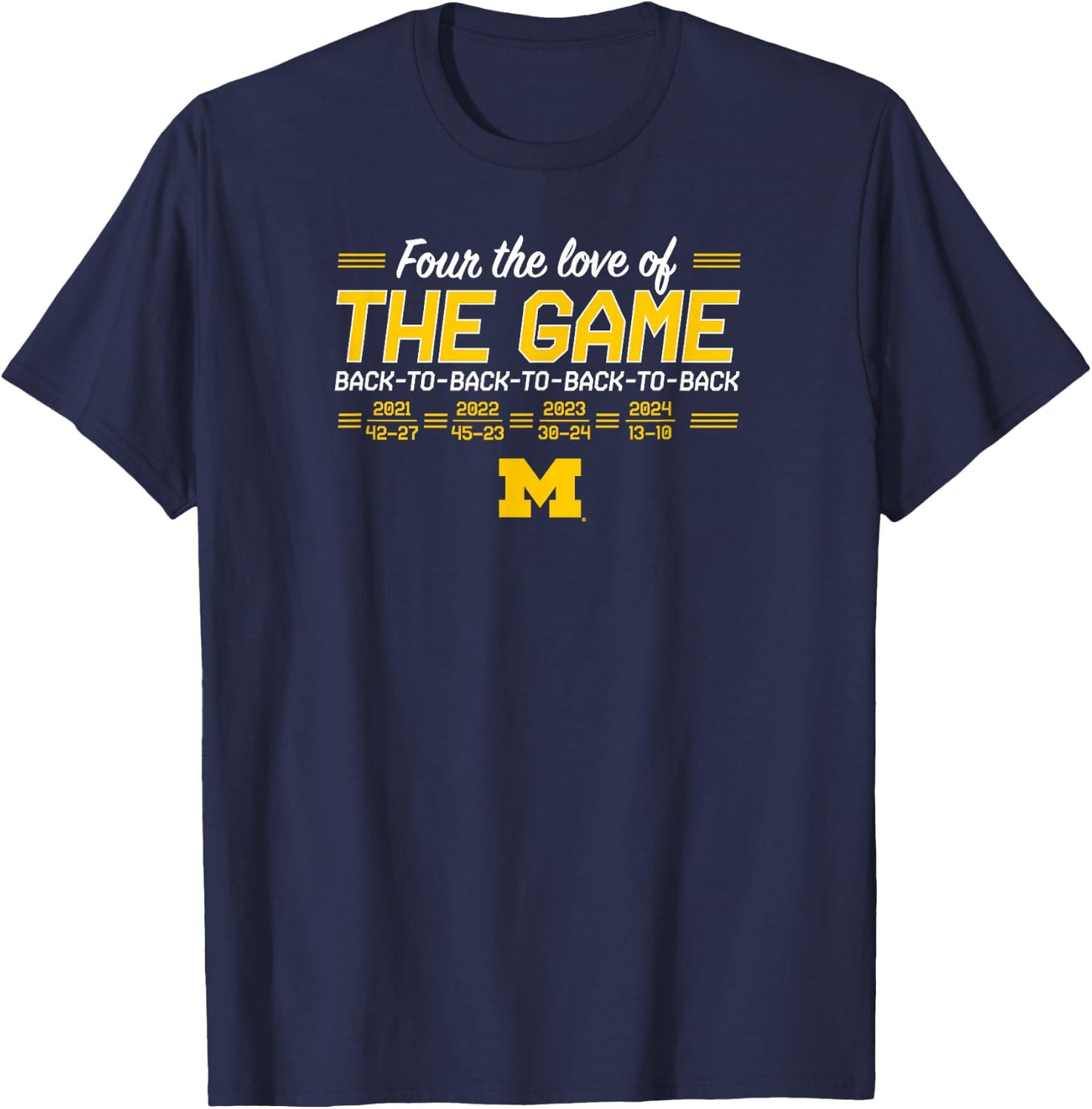 BreakingT Michigan Wolverines Football - Blue, -Adults & Kids, Short Sleeve, Regular Fit, Small T-Shirt - T-Shirt | Navy