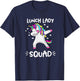 Lunch Lady Squad Dabbing Unicorn Lunch Lady T-Shirt - T-Shirt | Navy
