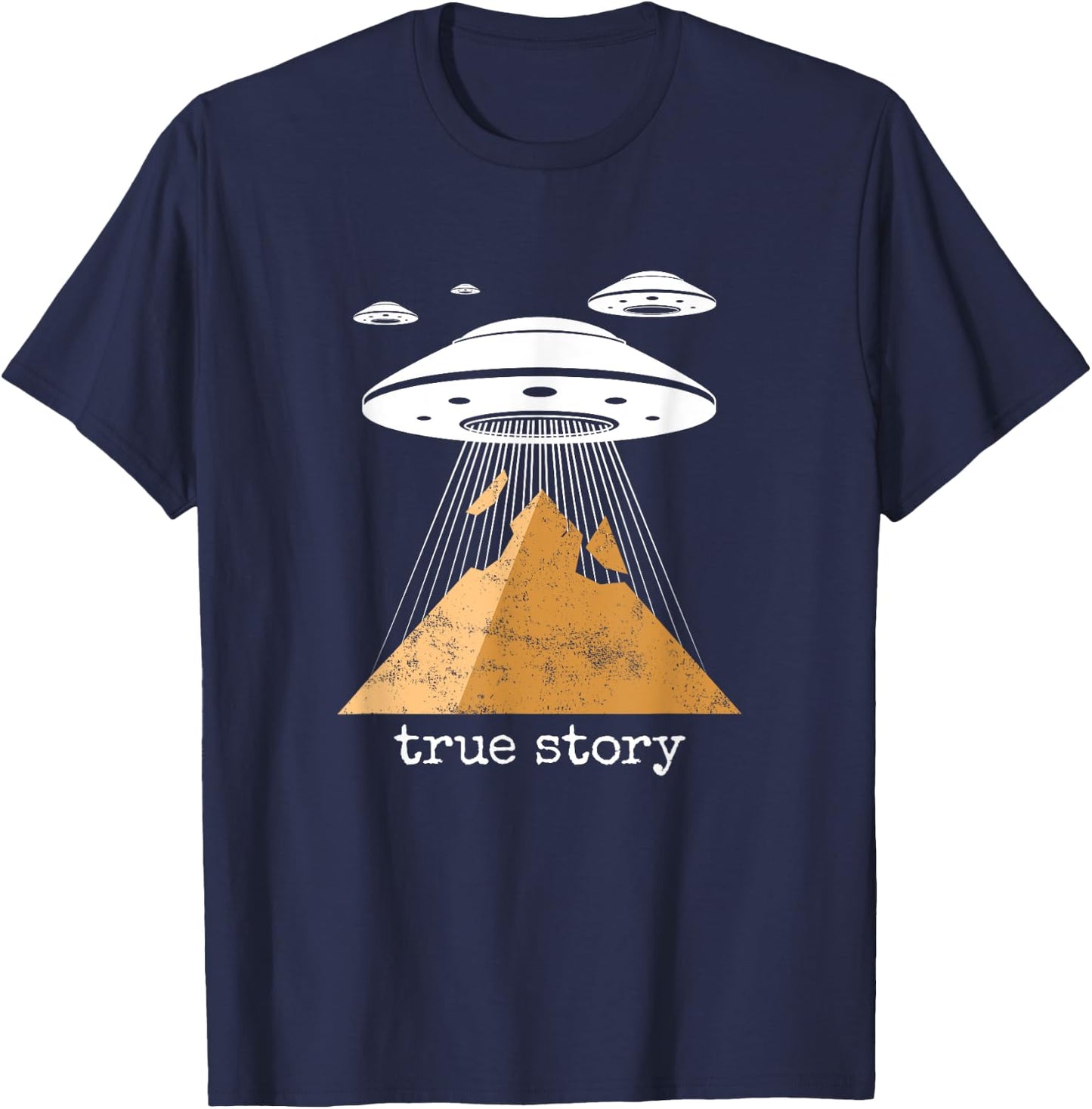 Ancient Alien Theory Novelty Shirt - UFO Conspiracy T-Shirt - T-Shirt | Navy
