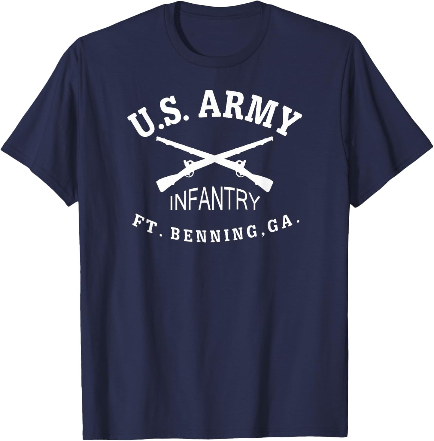 Fort Benning WWII Inspired Vintage Infantry Small T-Shirt - T-Shirt | Navy