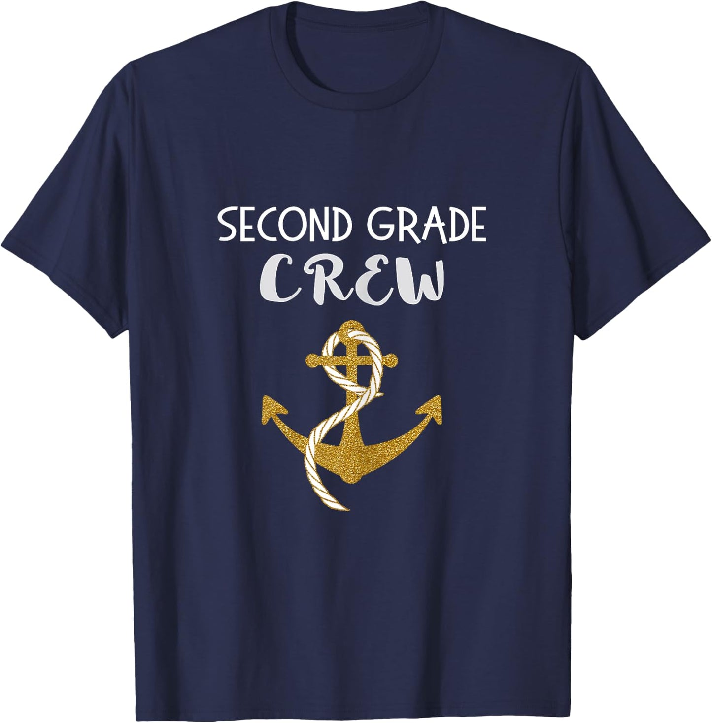 Second Grade Teacher Crew with Anchor for Summer Cruise Girls Kids T-Shirt - T-Shirt | Navy