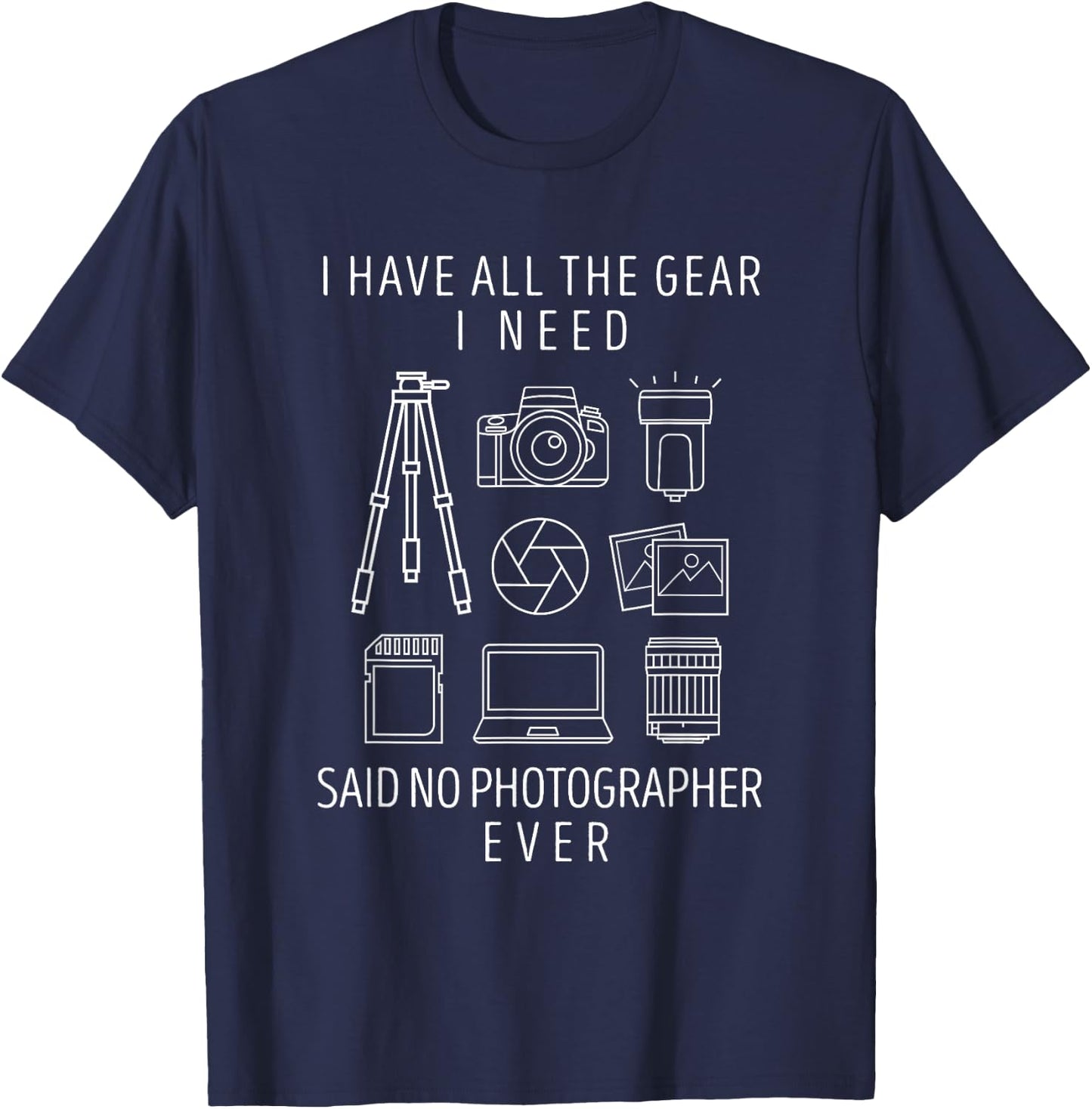 Photography Lover Gift Funny Camera Photographer Small T-Shirt - T-Shirt | Navy