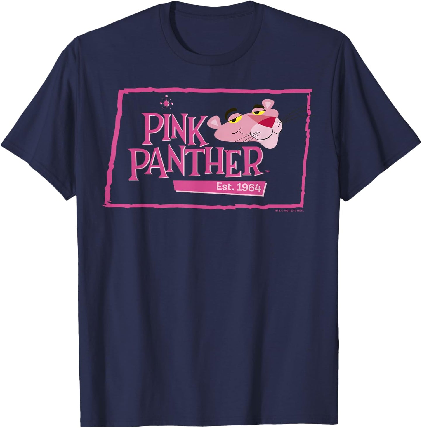 Pink Panther Boxed Portrait Logo Small T-Shirt - T-Shirt | Navy