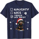 Cute Dachshund Wiener Doxie dog Dog Christmas Naughty Nice T-Shirt - T-Shirt | Navy