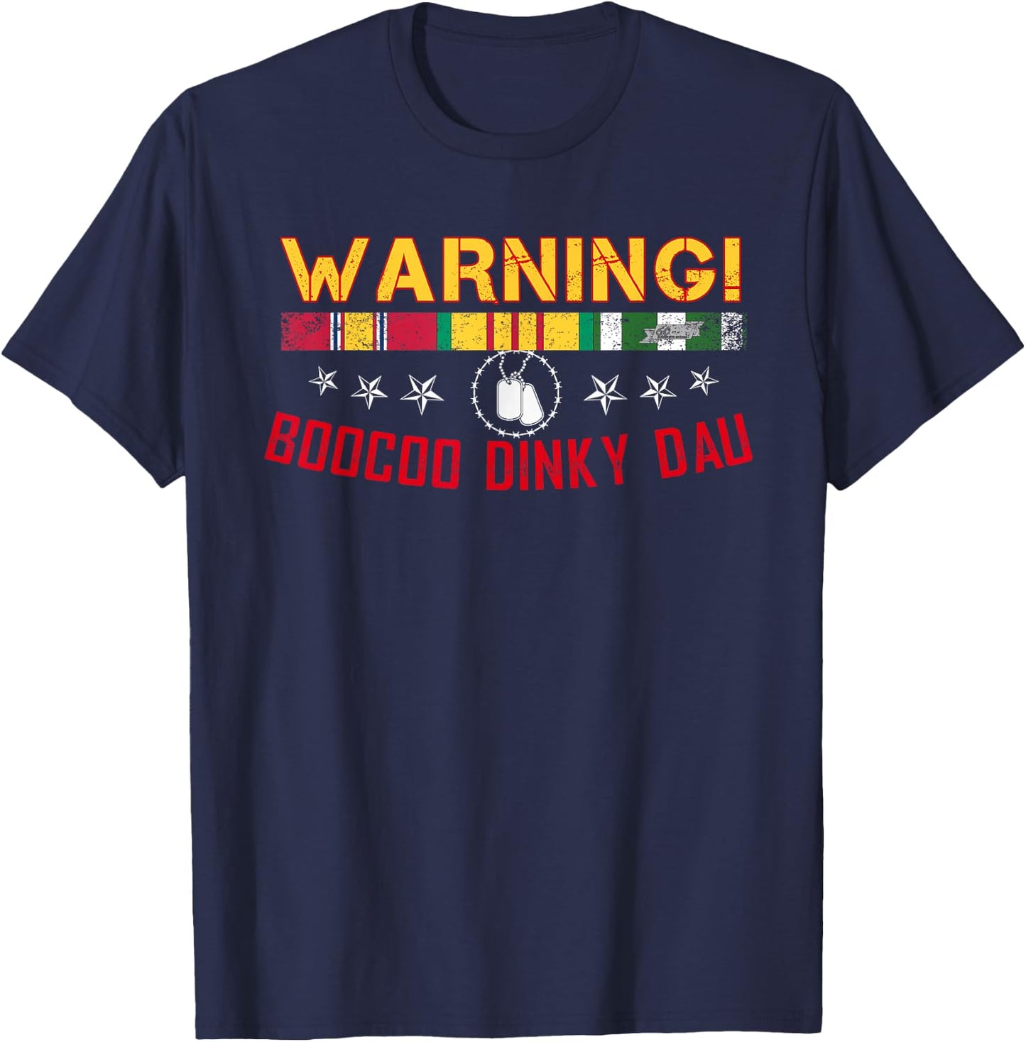 Vietnam Veteran Shirt Boocoo Dinky Dau T-Shirt - T-Shirt | Navy