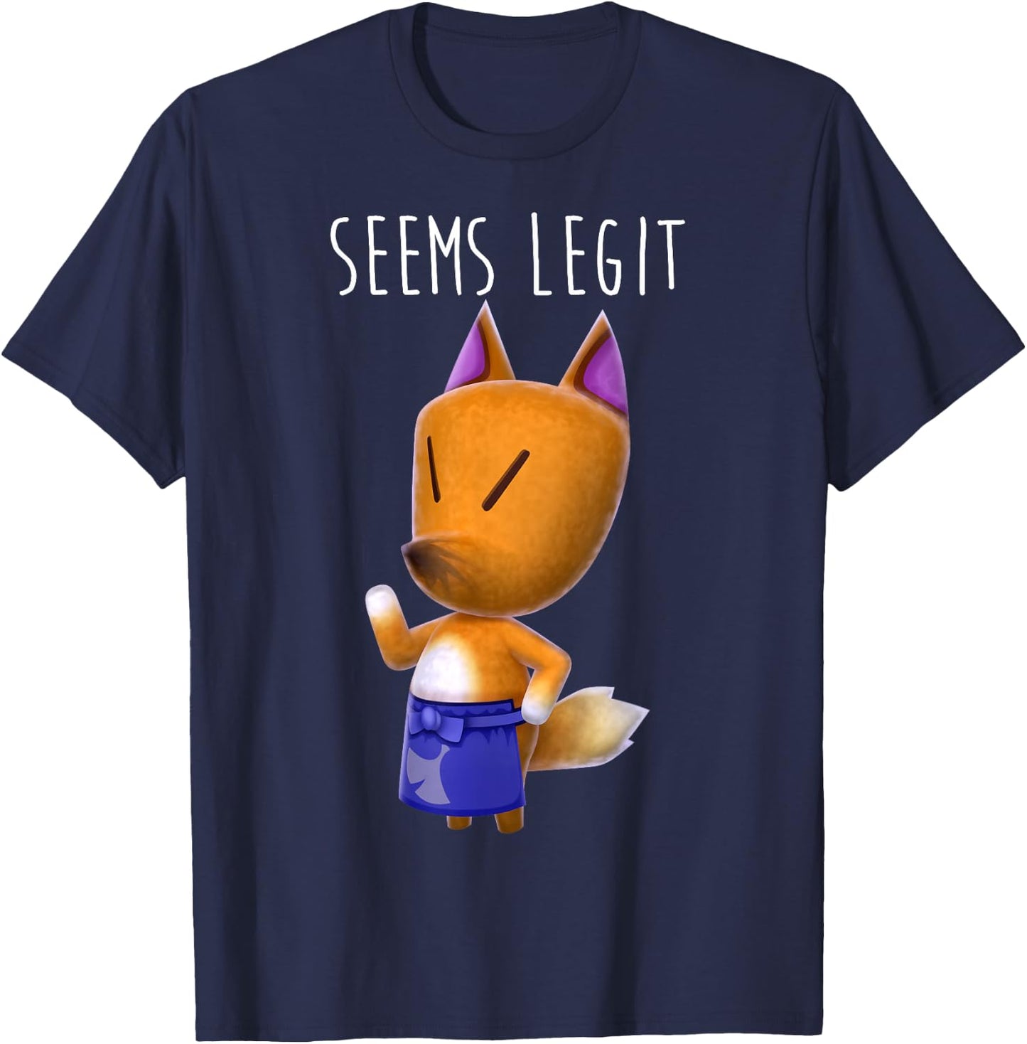 Animal Crossing Redd The Fox Seems Legit T-Shirt - T-Shirt | Navy