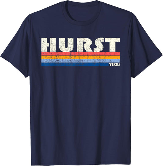 Vintage 70s 80s Style Hurst TX T-Shirt - T-Shirt | Navy
