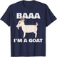 Baa I'm A Goat Costume Animal Funny Halloween Party Goat T-Shirt - T-Shirt | Navy