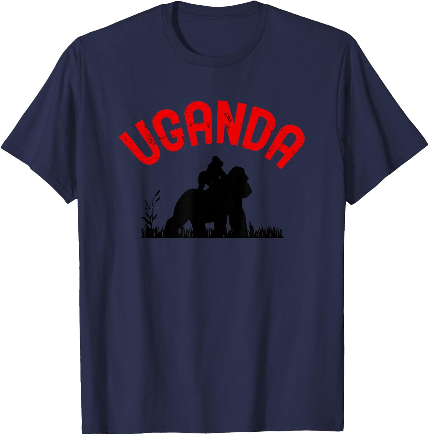 Uganda Gorilla Safari Gift T-Shirt - T-Shirt | Navy