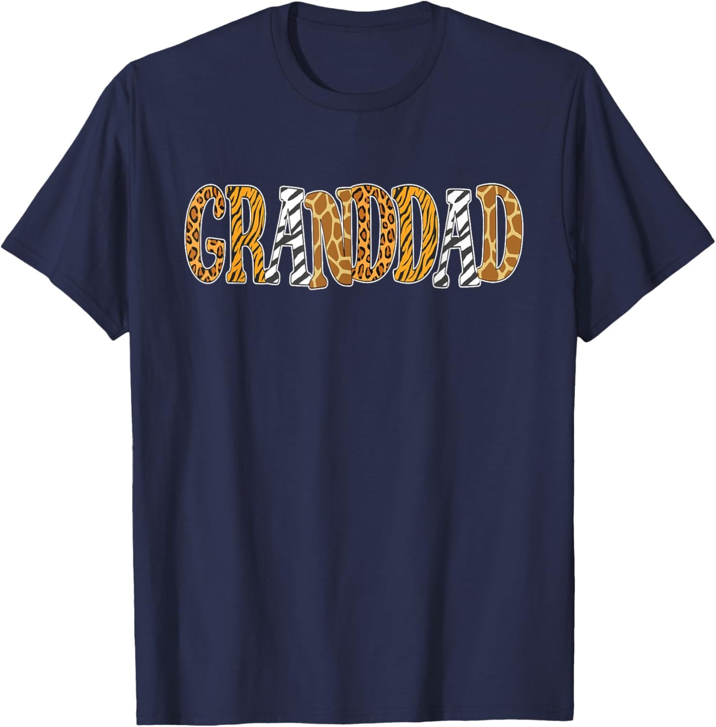 Safari Animal Grandpa Granddad Birthday Party T-Shirt - T-Shirt | Navy