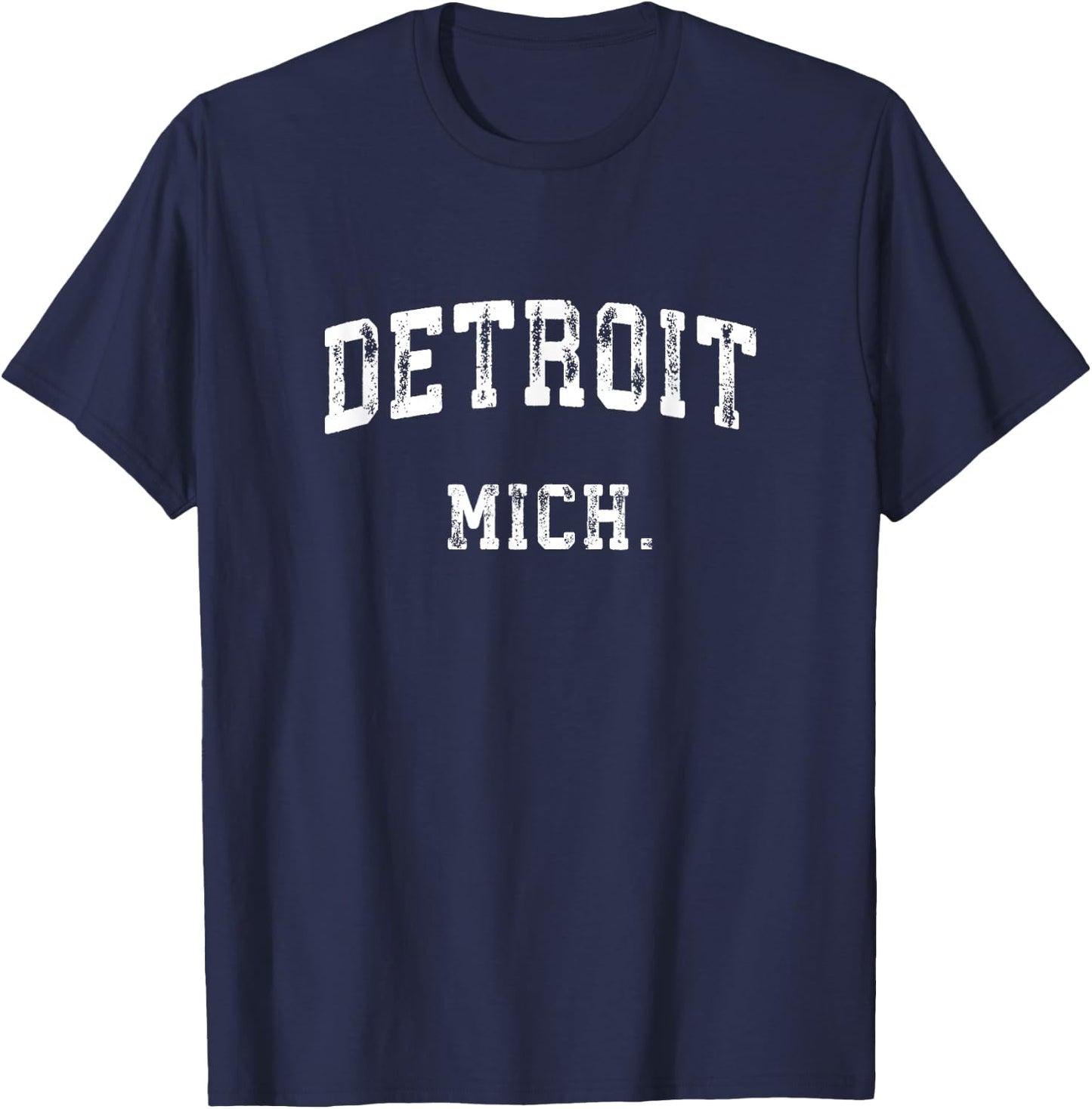 Detroit Michigan MI Vintage Athletic Sports T-Shirt - T-Shirt | Navy