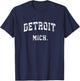 Detroit Michigan MI Vintage Athletic Sports T-Shirt - T-Shirt | Navy