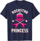 Rockstar Princess Shirt | Cute Girls Rockers Gift T-Shirt - T-Shirt | Navy
