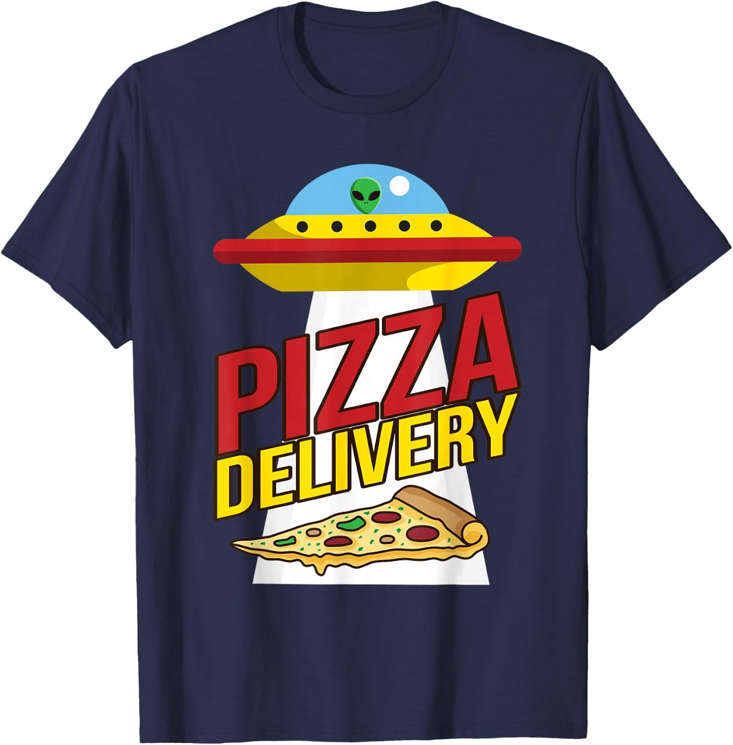 Cute Pizza Delivery Kid Birthday Gift Pizza Lovers T-Shirt - T-Shirt | Navy
