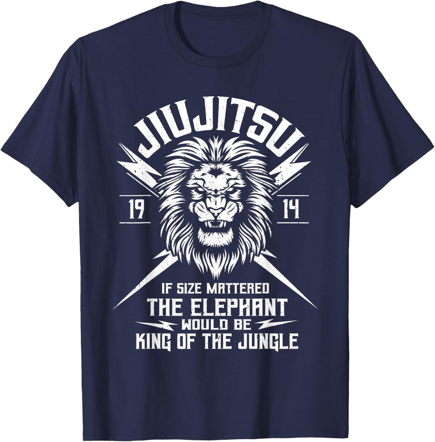 Vintage Lion Brazilian Jiu-Jitsu, MMA, BJJ Gift T-Shirt - T-Shirt | Navy