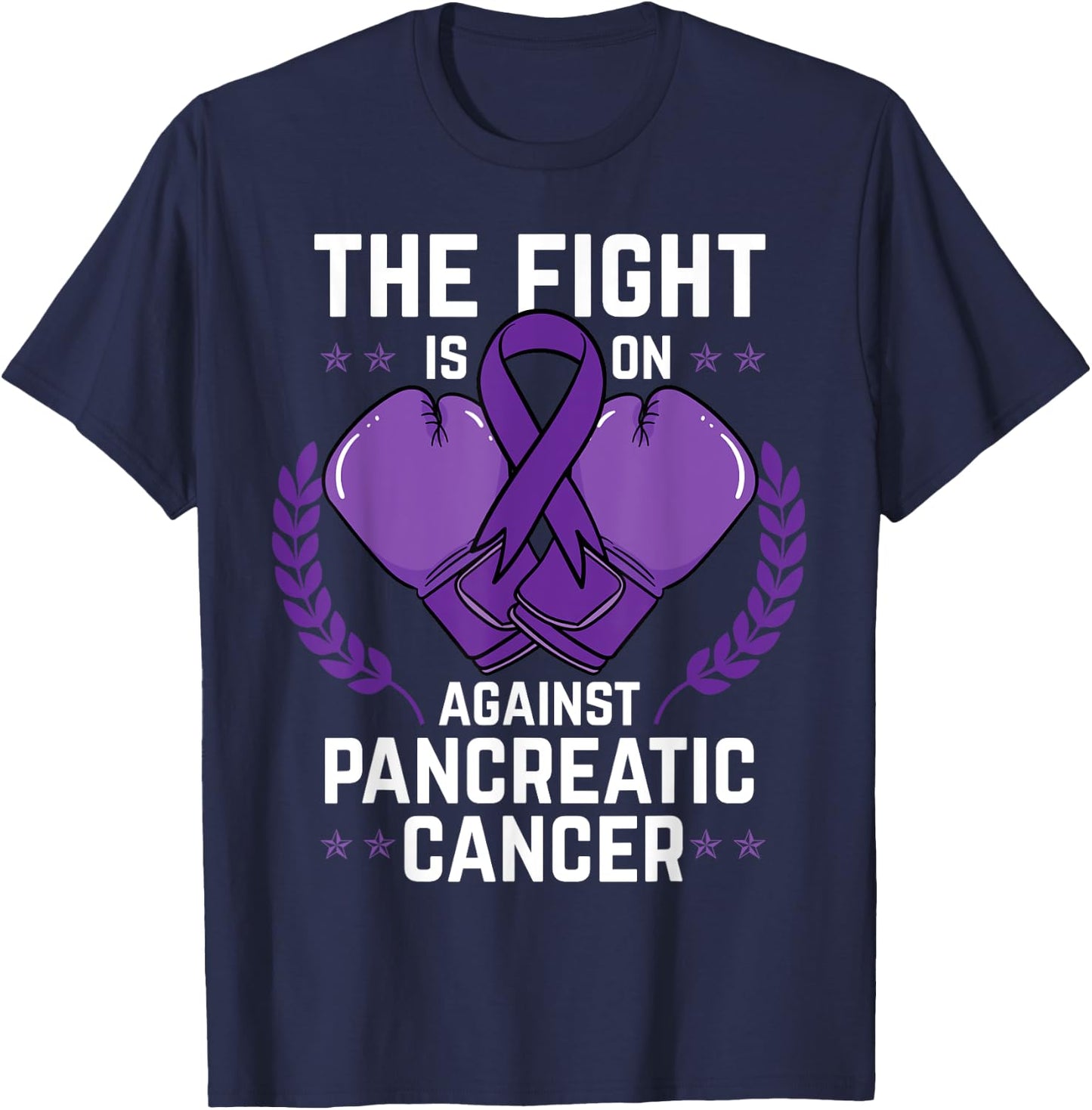 Pancreatic Cancer Shirt Chemotherapy Stomach Boxing Gift T-Shirt - T-Shirt | Navy