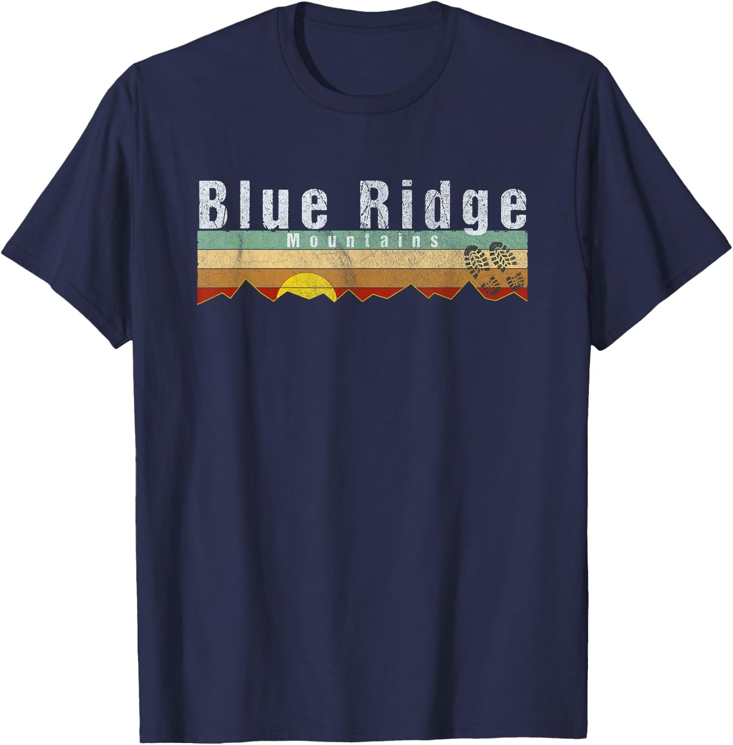 Blue Ridge Mountains - Vintage Blue Ridge Gift T-Shirt - T-Shirt | Navy