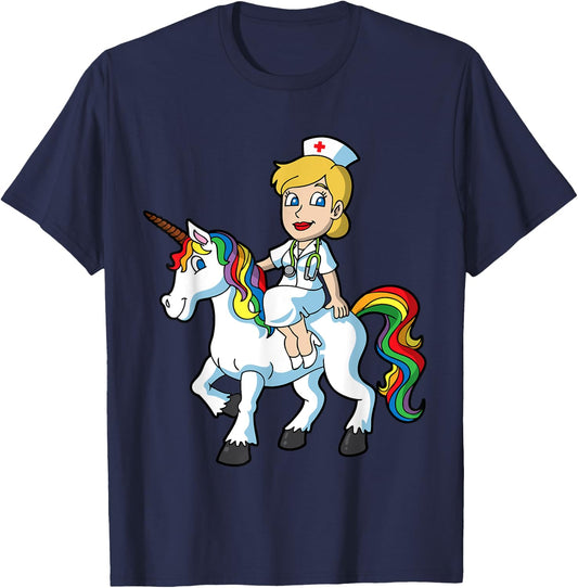 Nurse Day Unicorn Nursing CNA LPN RN NP CNM CRNA T-Shirt - T-Shirt | Navy