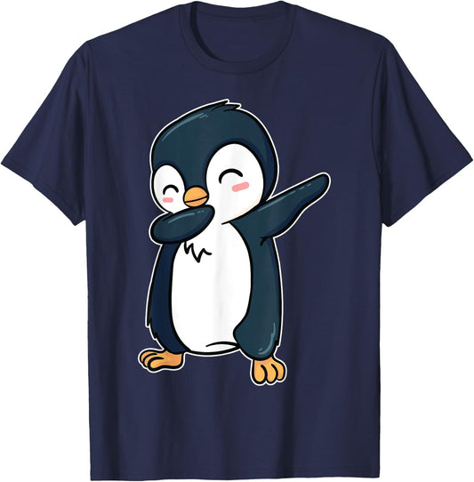Dabbing Penguin Dab Dance Seabird Animal Lover Waterbird T-Shirt - T-Shirt | Navy