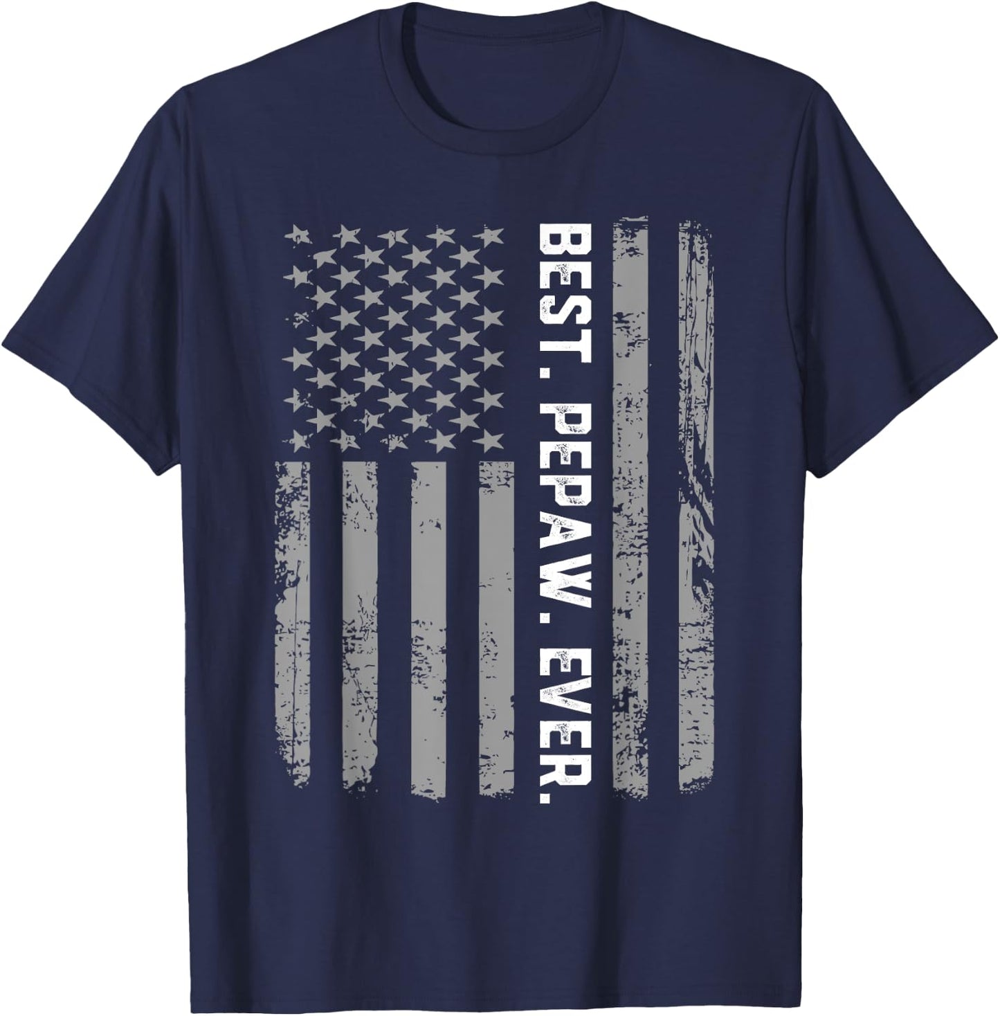 Best Pepaw Ever Vintage American Flag T Shirt Women Kids Men T-Shirt - T-Shirt | Navy