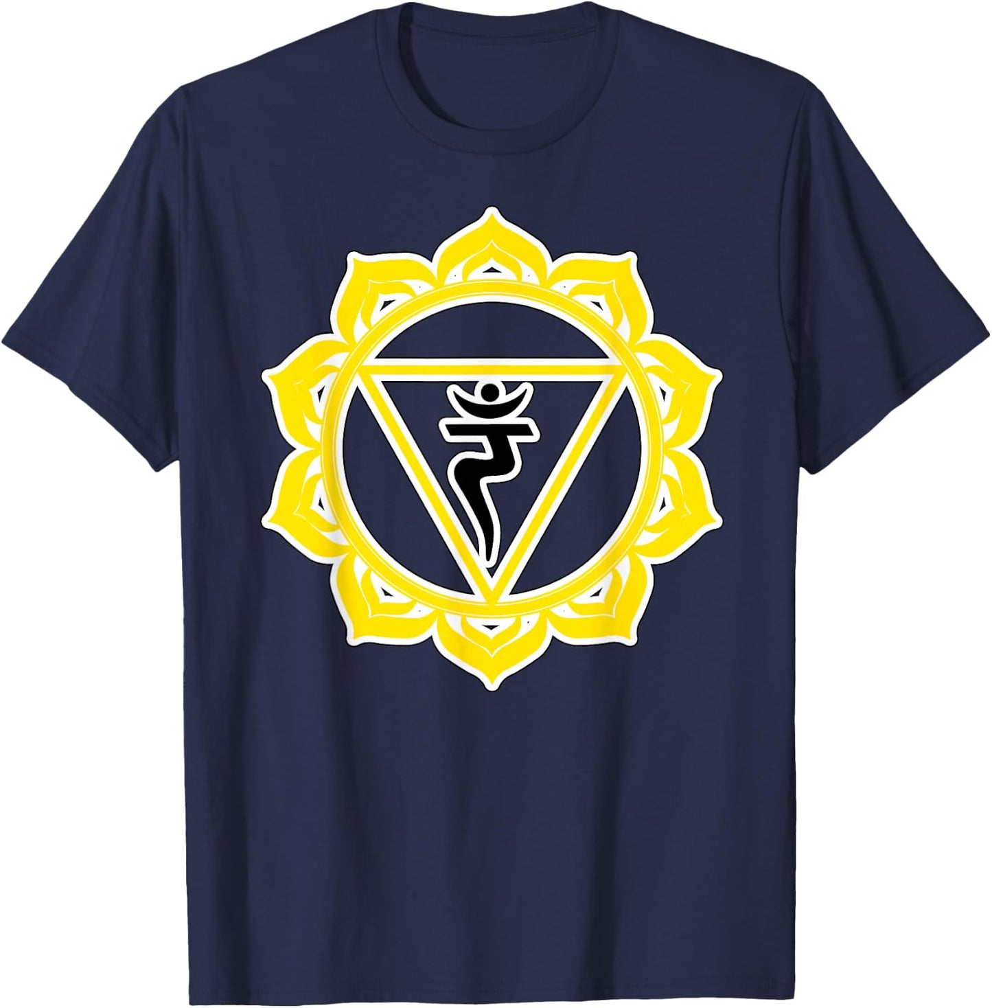 Yoga Manipura Solar Plexus Wisdom Power Yellow Chakra T-Shirt - T-Shirt | Navy