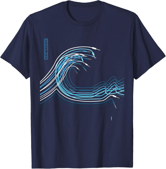 Great Wave for Electronic Musician and Synthesizer Player T-Shirt - T-Shirt | Navy