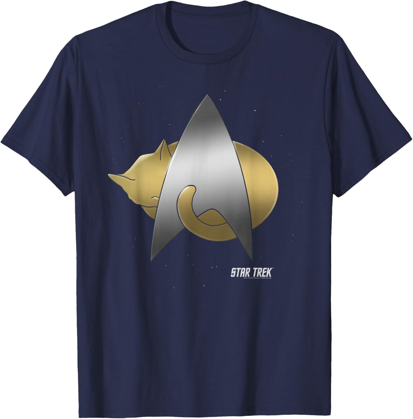 Star Trek Next Generation Kitty Cat Logo T-Shirt - T-Shirt | Navy