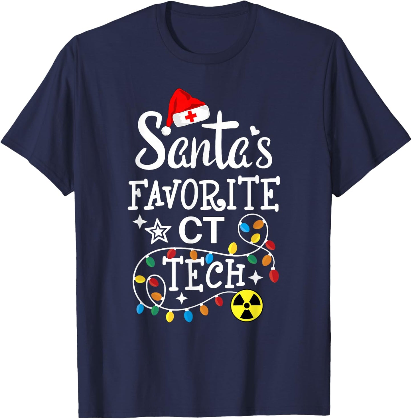 Santa's Favorite CT Tech - Computed Tomography Technologist T-Shirt - T-Shirt | Navy