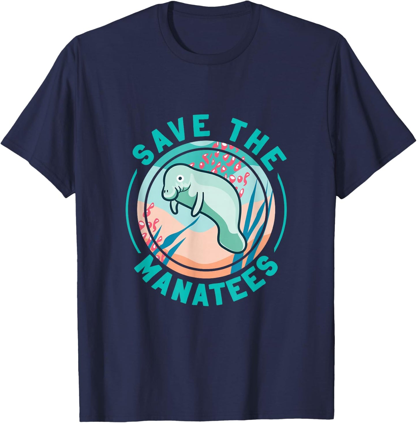 Cute Save The Manatees T-Shirt - T-Shirt | Navy