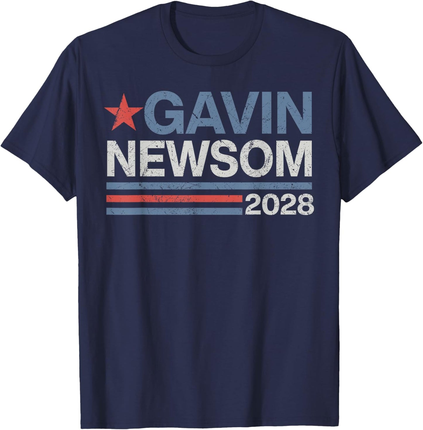 Newsom 2028 Gavin Newsom 2028 President 48 Election Campaign T-Shirt - T-Shirt | Navy