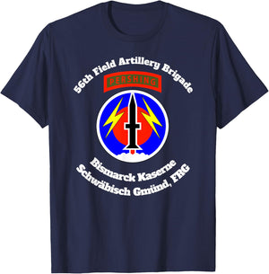 56th FA Bde Bismarck Kaserne Schwaebisch Gmuend design T-Shirt - T-Shirt | Navy