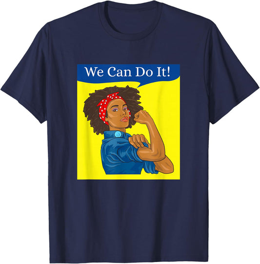 African American Rosie the Riveter We Can Do It T-Shirt - T-Shirt | Navy