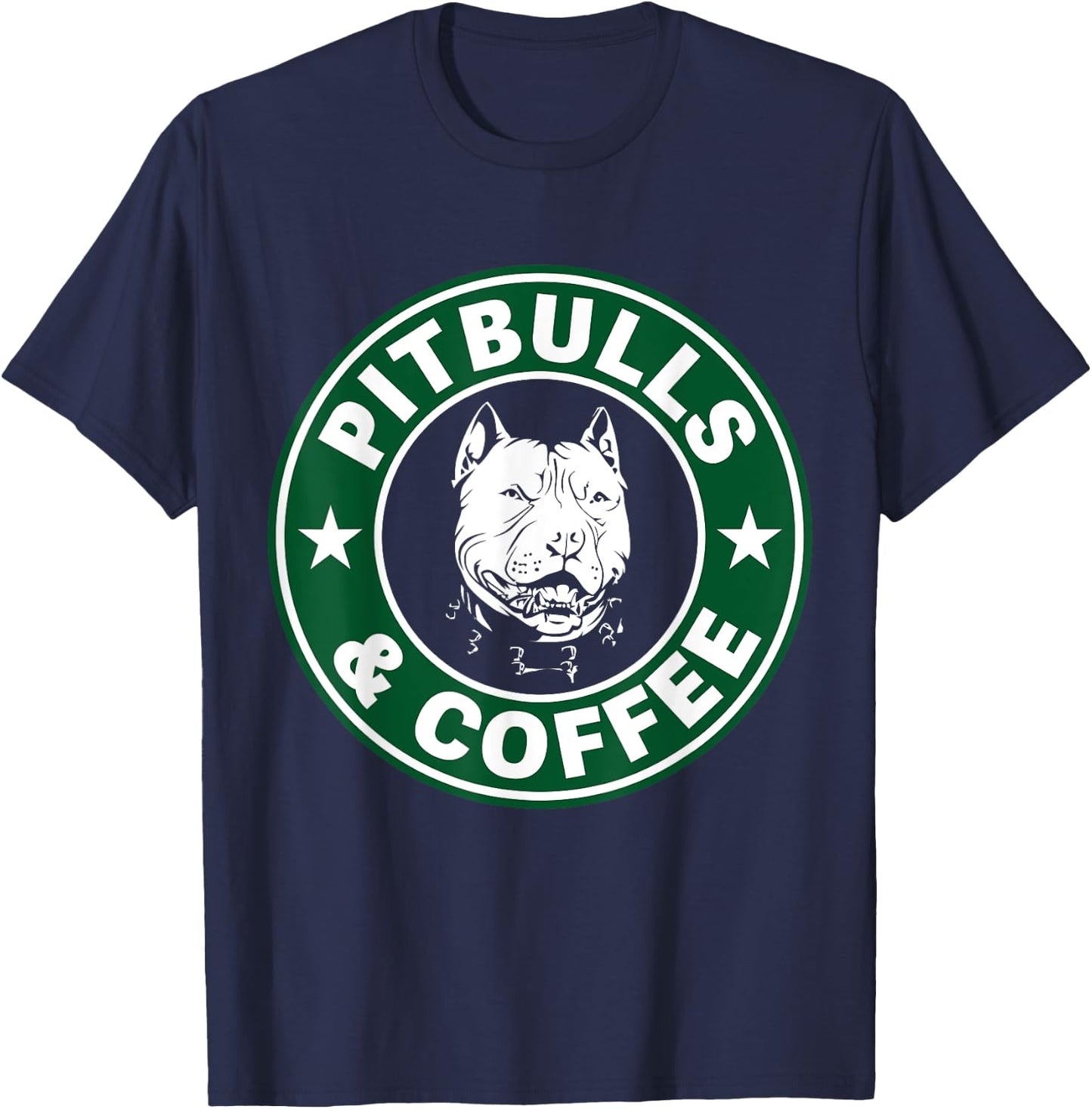 Pitbull and Coffee Shirt T-Shirt - T-Shirt | Navy
