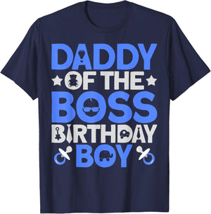 Daddy Of The Boss Birthday Party Outfit Like A Boss Daddy T-Shirt - T-Shirt | Navy