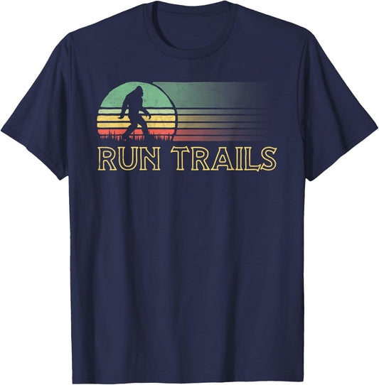 Run Trails Bigfoot Runner Race Ultra Run Graphic T-Shirt - T-Shirt | Navy