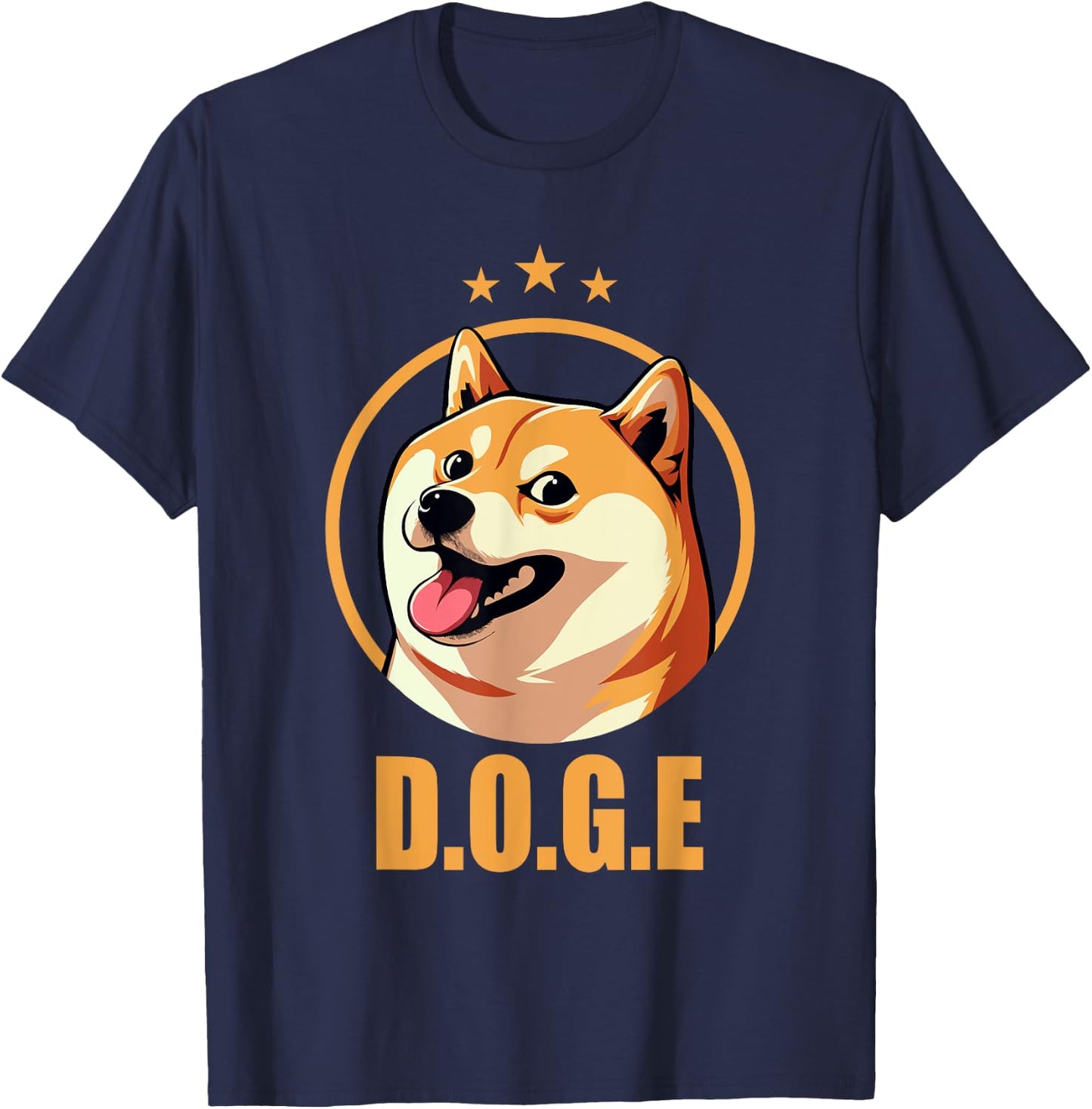 DOGE Department Of Government Efficiency Meme Shiba Inu Dog T-Shirt - T-Shirt | Navy