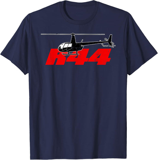 R44 Helicopter Pilot Aviation - R44 Helicopter T-Shirt - T-Shirt | Navy