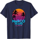 Marco Island Florida Retro 80s T-Shirt - T-Shirt | Navy