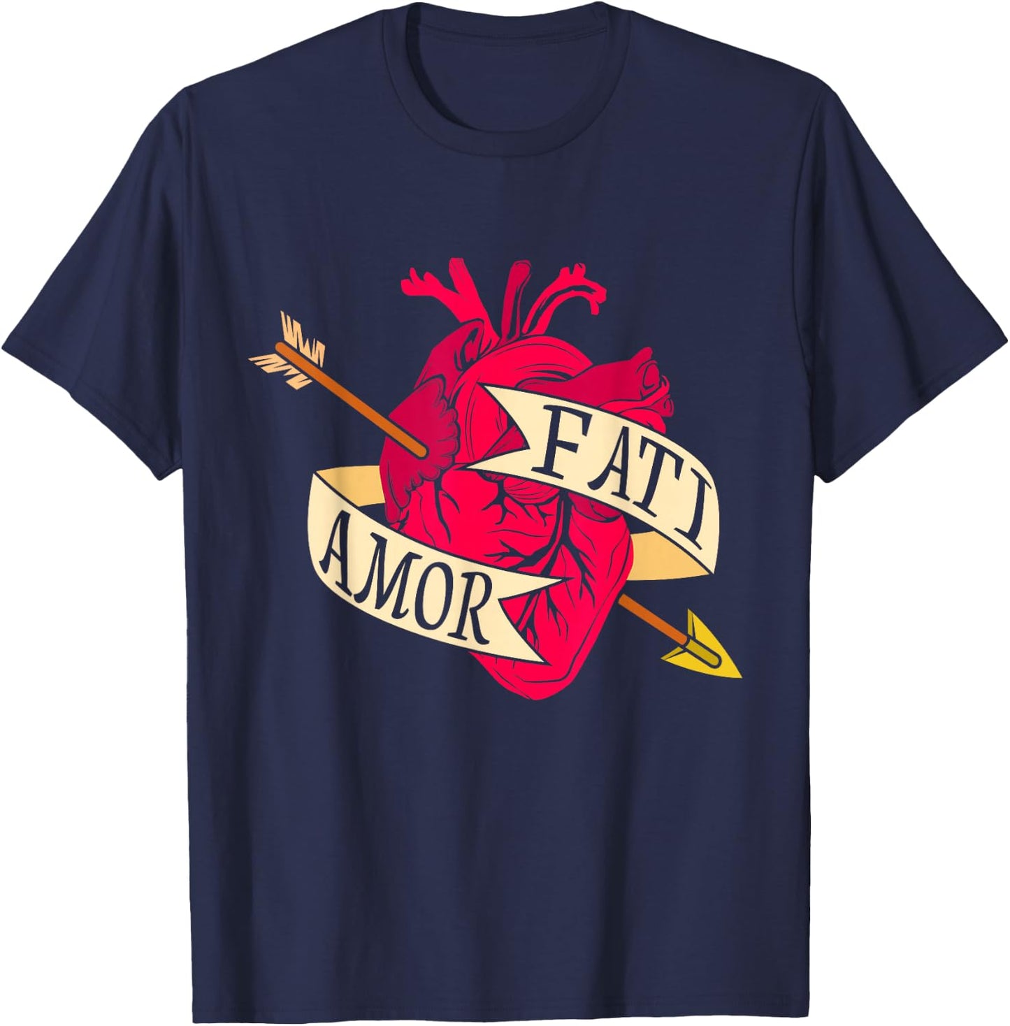 Stoicism Philosophy Shirts - Amor Fati T-Shirt - T-Shirt | Navy