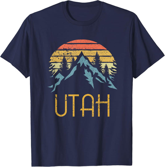 Vintage UT, Utah Mountains Outdoor Adventure T-Shirt - T-Shirt | Navy