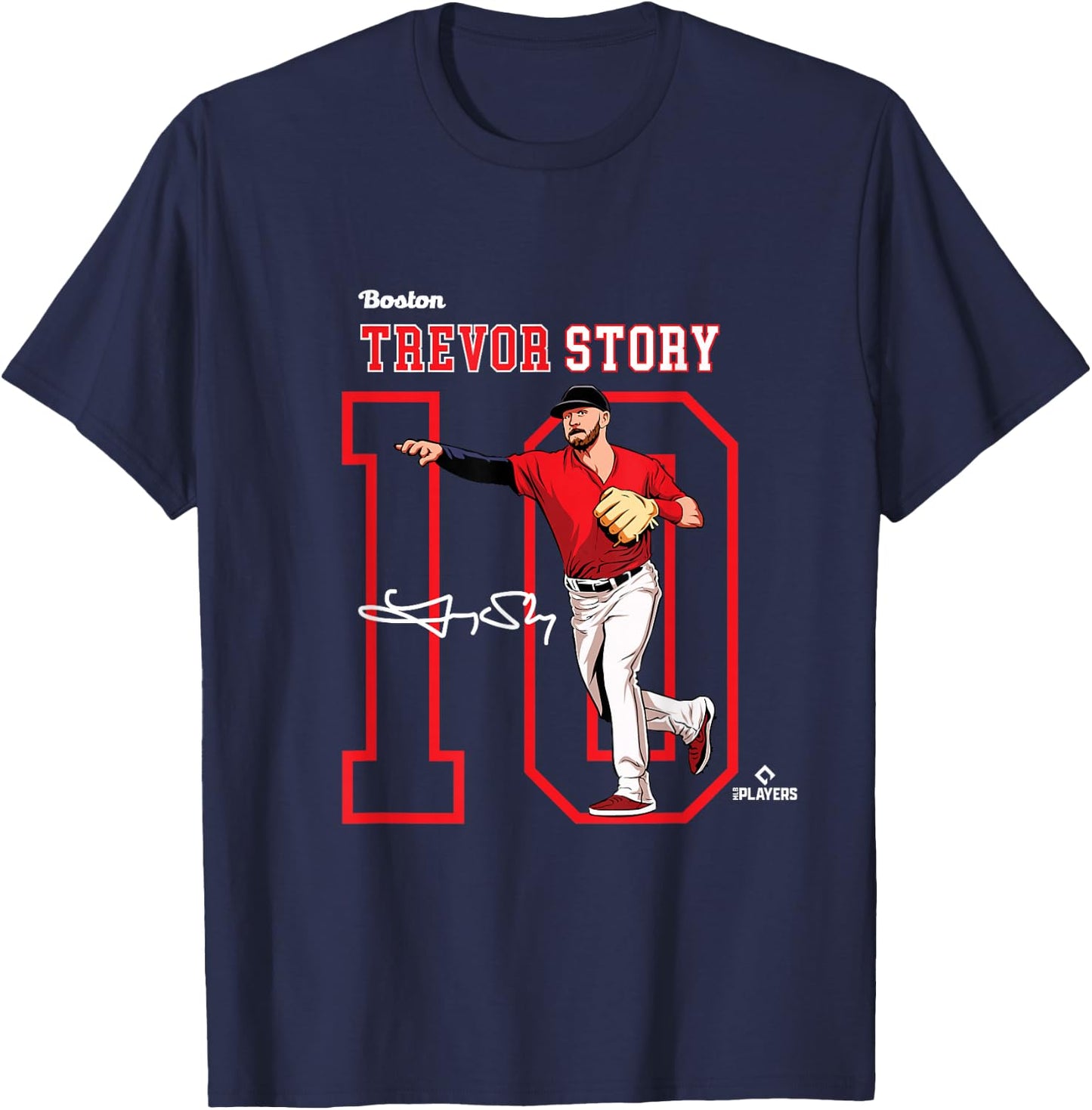 Trevor Story | Boston Baseball Players | MLBTSY3004 T-Shirt - T-Shirt | Navy
