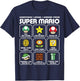 Nintendo Super Mario Life Lessons Icons Graphic T-Shirt - T-Shirt | Navy